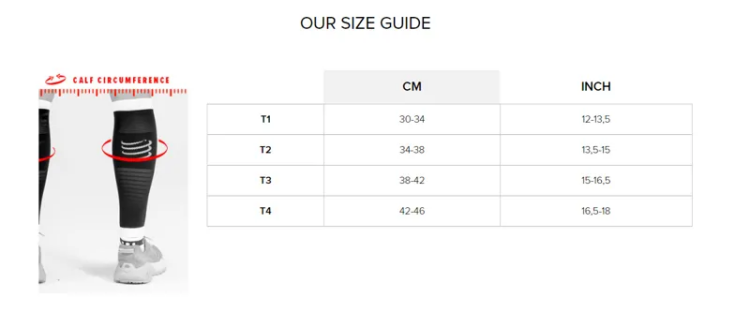 NAVLAKE ZA LISTOVE COMPRESSPORT R2 3.0 sizing guide